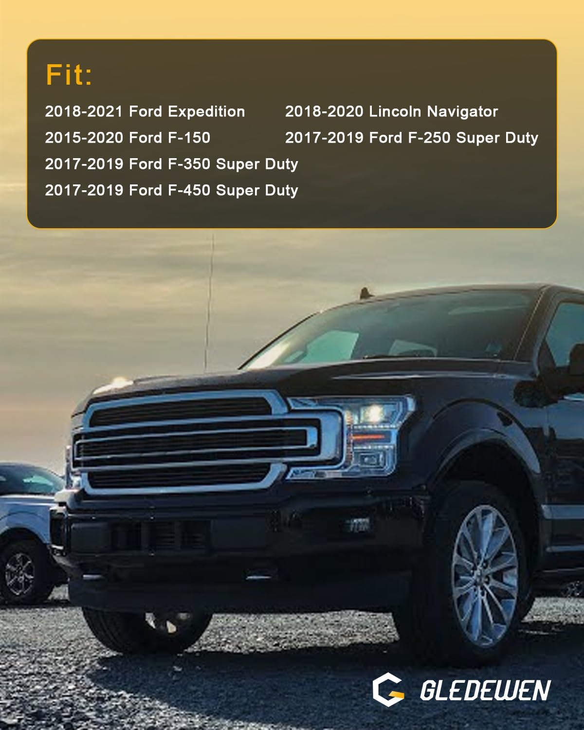 Gledewen Sunroof Glass Cable (Pair), Compatible with 2015-2020 Ford F150 F250 F350 F450, Ford Expedition, 2018-2020 Lincoln Navigator, OE# FL3Z16502C22 Sliding Skylight Glass Wire, Sunroof Repair Kit