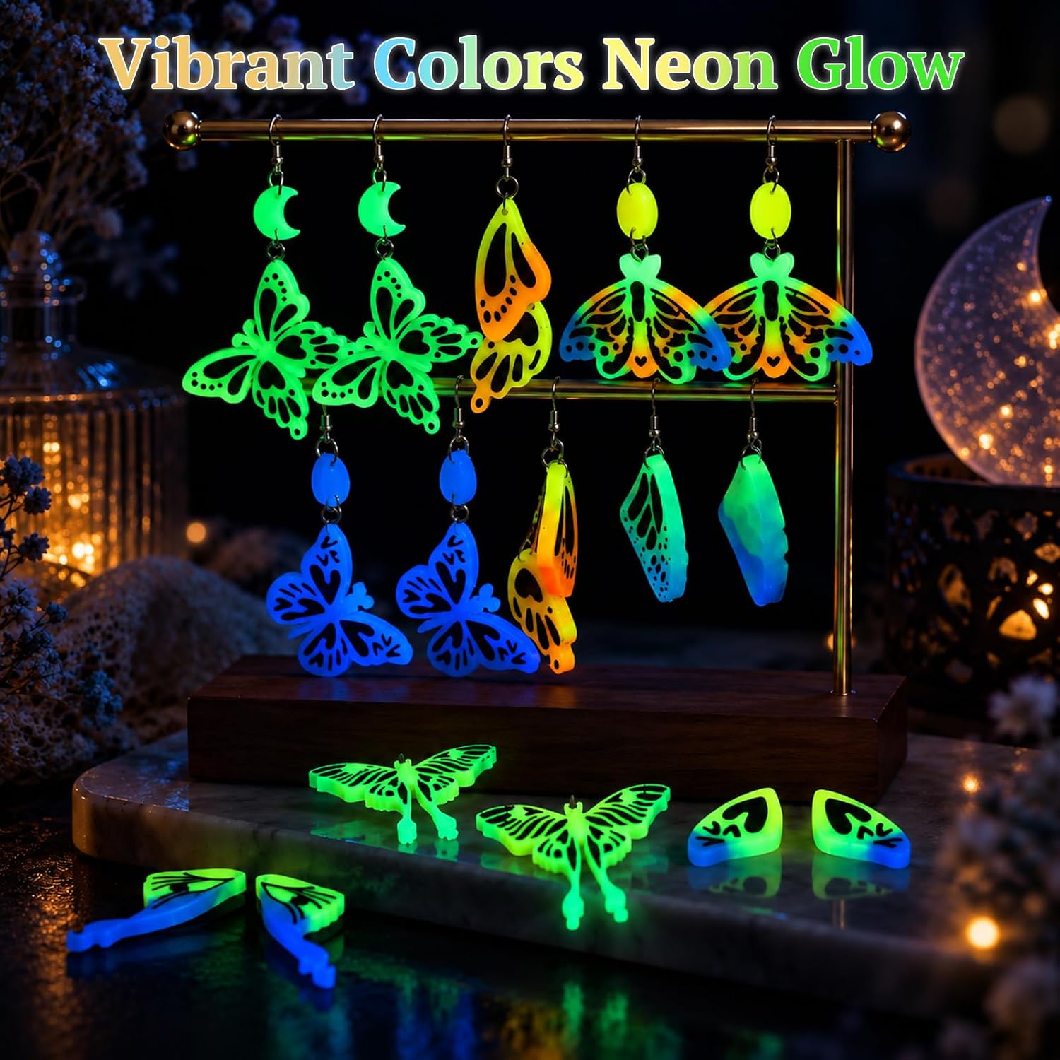  5 Colors Glow in the Dark UV , Luminous Colored UV  thumbnail