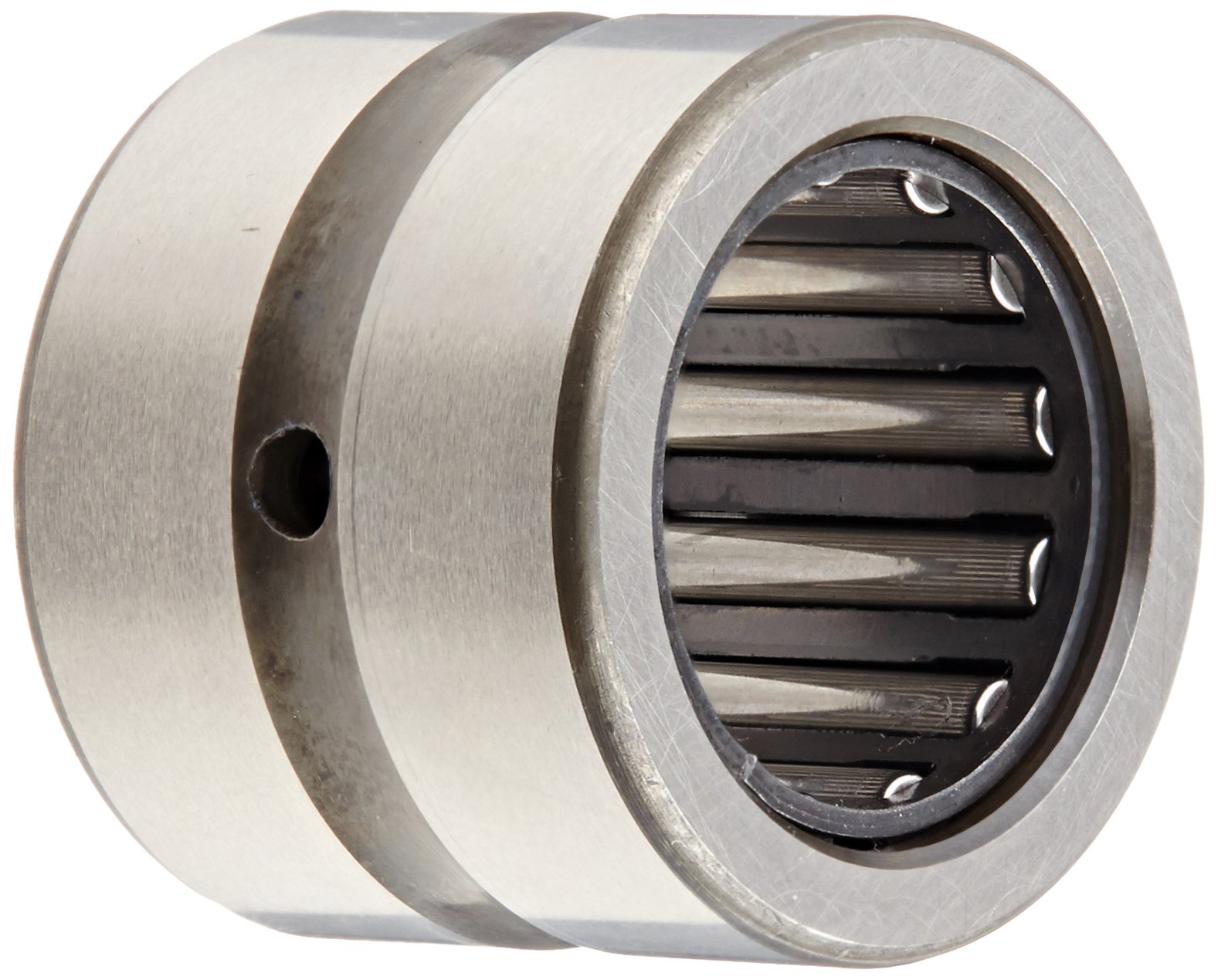 INA NK12/16 Needle Roller Bearing, Outer Ring and Roller, Steel Cage, Open End, Oil Hole, Metric, 12mm ID, 19mm OD, 16mm Width, 25000rpm Maximum Rotational Speed