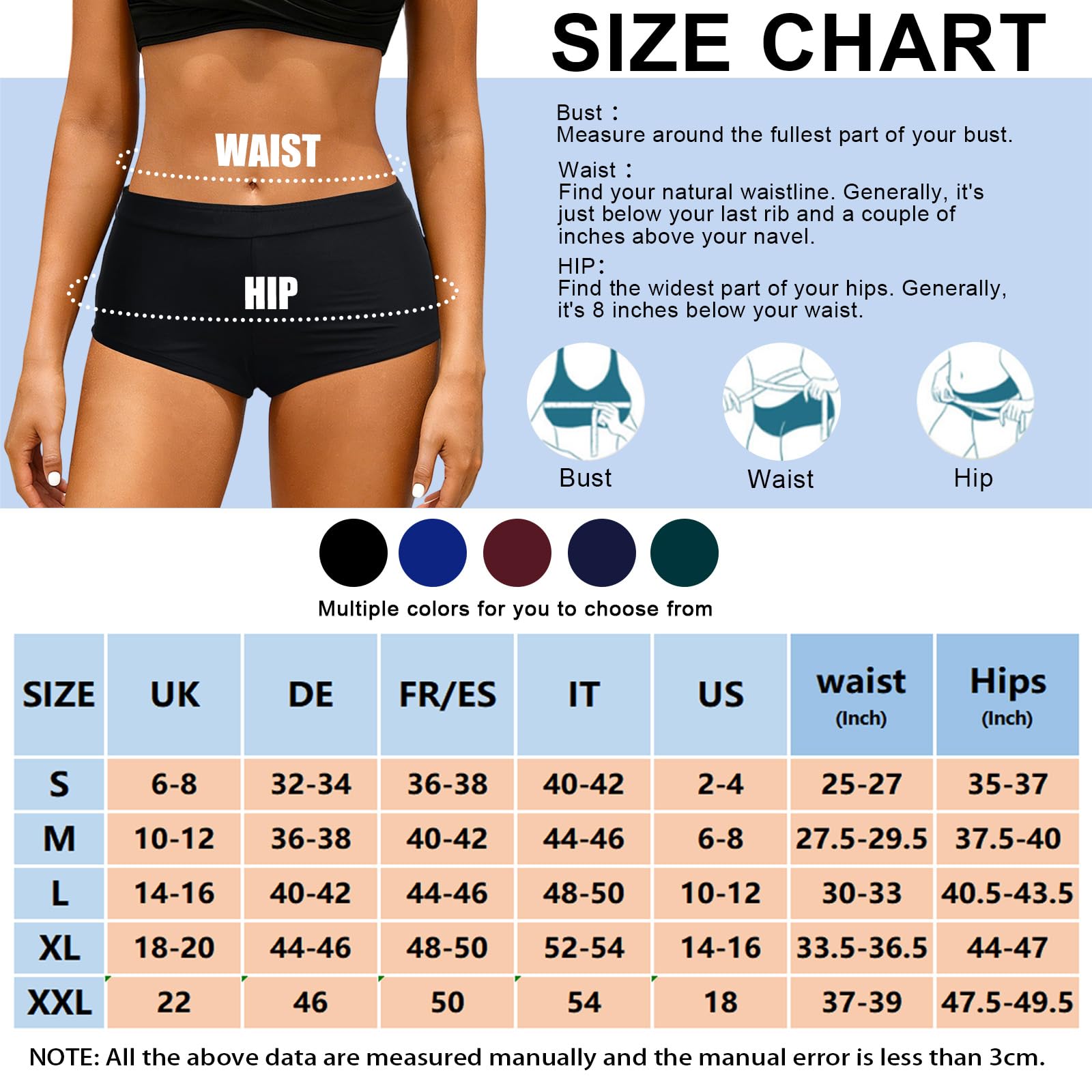 Rayson Braguitas de Bikini Mujer Traje de baño Curvy Talle Medio