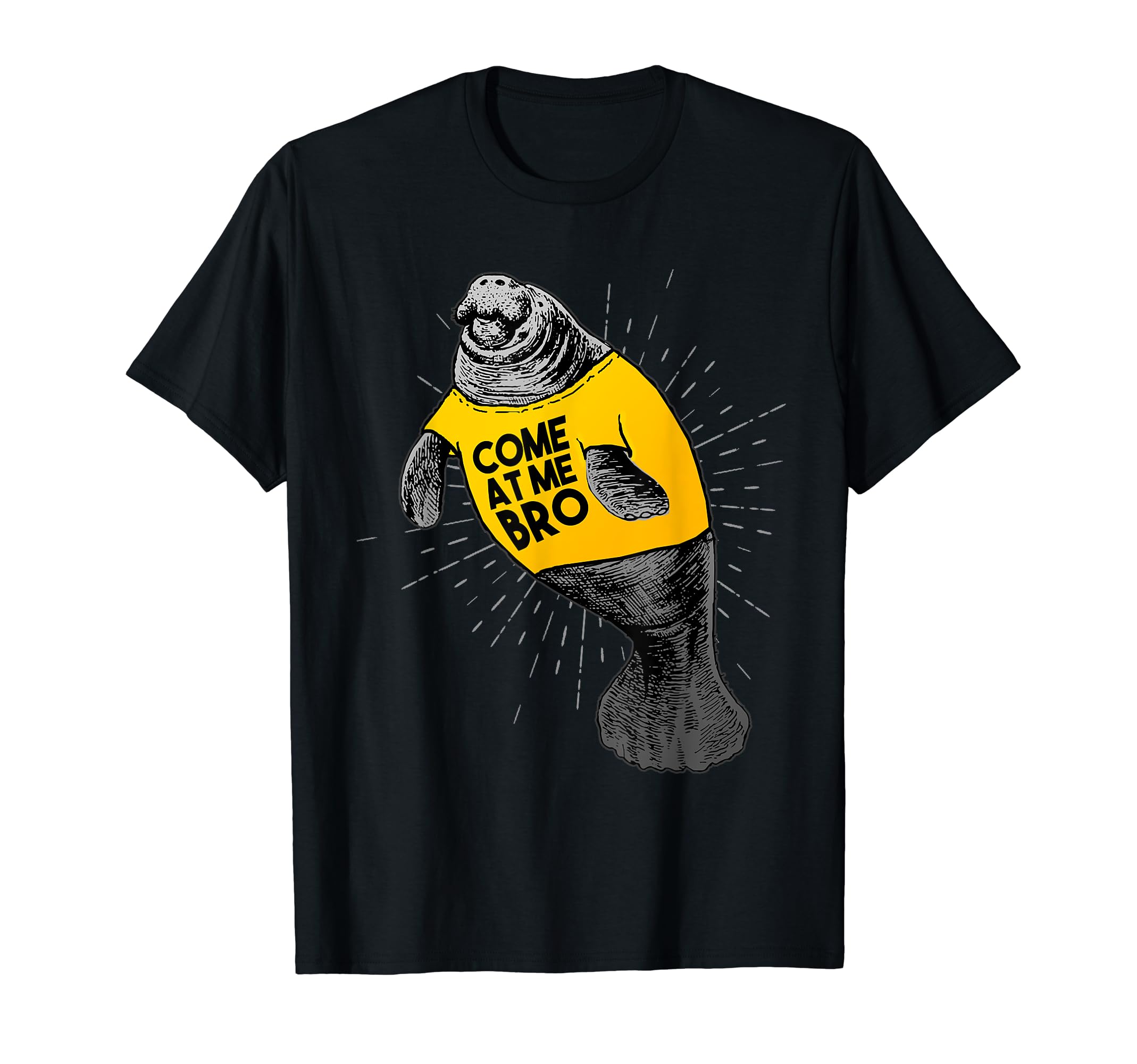 Funny Come At Me Bro Manatee with Yellow TopT-ShirtOEKO-TEX STANDARD 100