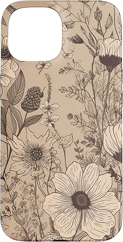 Miniatura 10 de Funda para iPhone 13 Pro Beige Tan Wildflower Floral Minimal Flower Boho