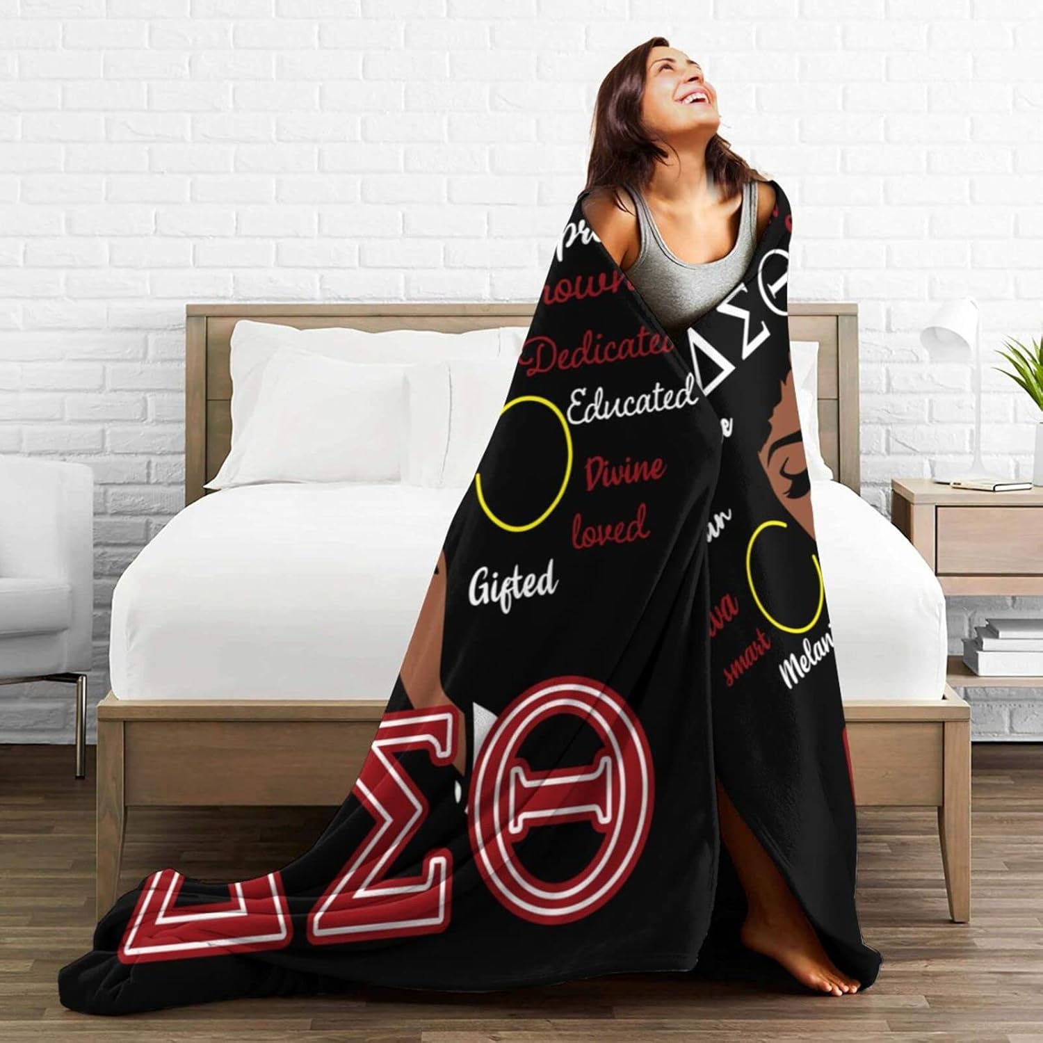 Sorority Gifts Paraphernalia Throw Blanket for Women, Ultra-Soft Cozy Flannel Fleece Throw Blankets for Sofa Bed, Quilt Durable Home Decor Blanket for All Seasons (60"x50")