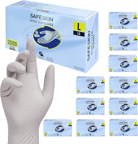 Miniatura 16 de SAFESKIN Nitrile Exam Gloves Disposable - 3.5 Mil, Gray, Powder Free Gloves for Medical, Dental, Cleaning, Cooking