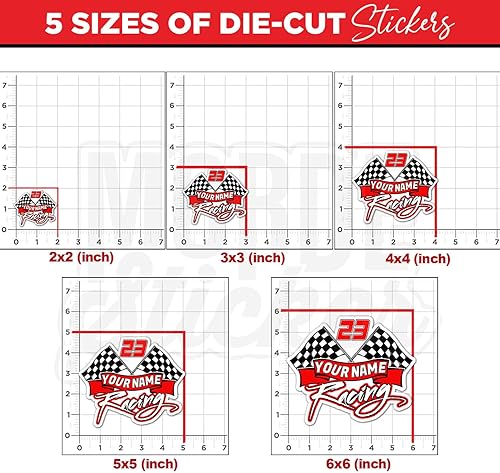 Miniatura 19 de Calcomanías personalizadas con números de carreras, calcomanías de vinilo troqueladas para casco duro, laptop, botella de agua, teléfono, Número