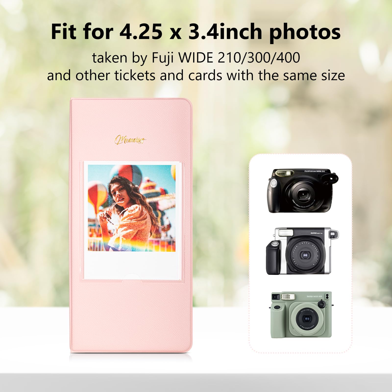 MUZIRI KINOKOO 64 Pockets Photo Album for Fuji Instax Wide 210/300/Wide 400/WIDE EVO/Link WIDE Camera,5-inch Films - Image 2