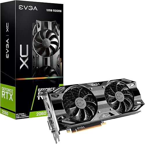 EVGA GeForce RTX 2060 12GB XC Gaming, 12G-P4-2263-KR, GDDR6, ventiladores duales, placa trasera de metal