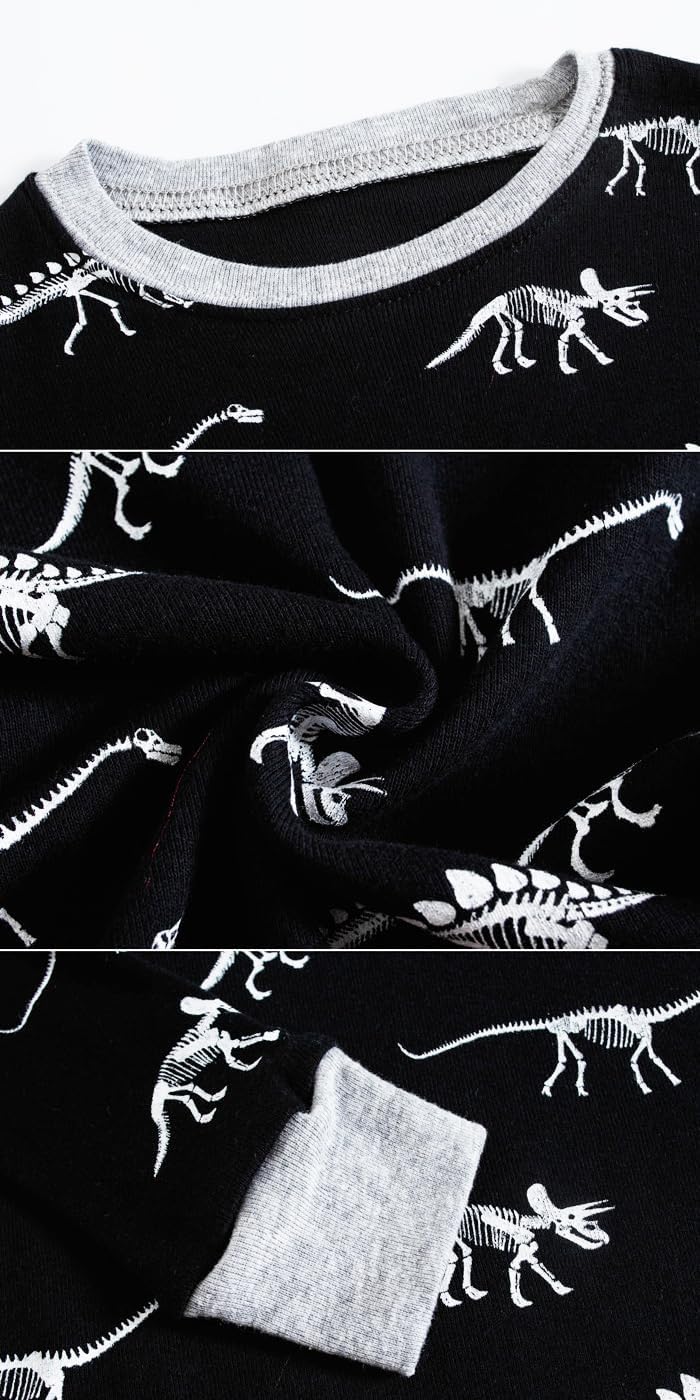 4 Pieces Boys Pajamas Toddler Boys Long Sleeve Cotton Pjs Kids Sleepwear Sets 24Months-12Years - Image 6