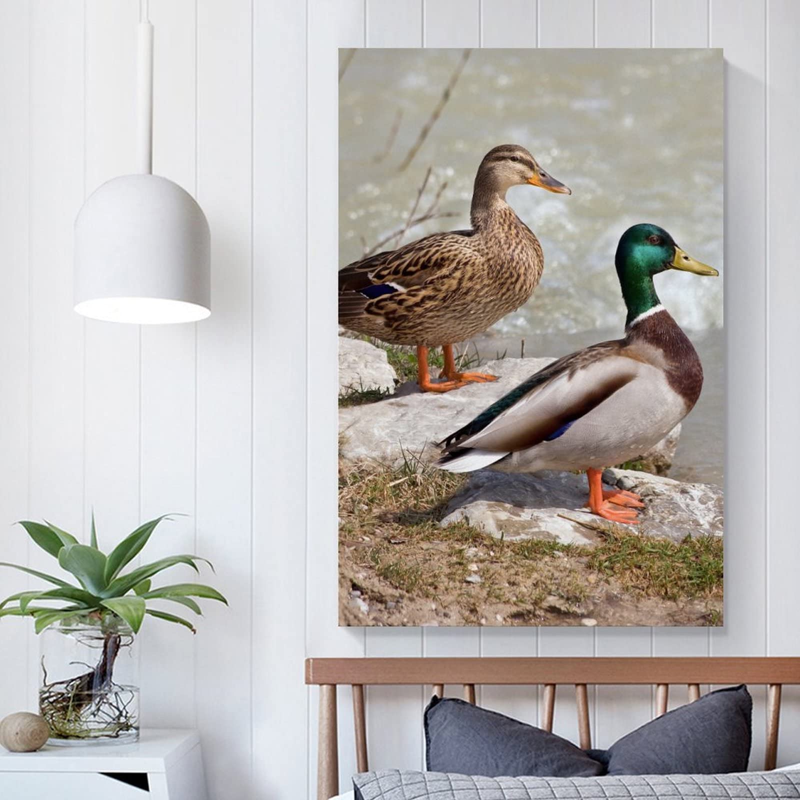 JGEHOME Poster divertente con anatra giudiziale umorismo patetico anatra pittura artistica da parete stampa su tela per soggiorno decorazione della casa regalo 60 x 90 cm senza cornice