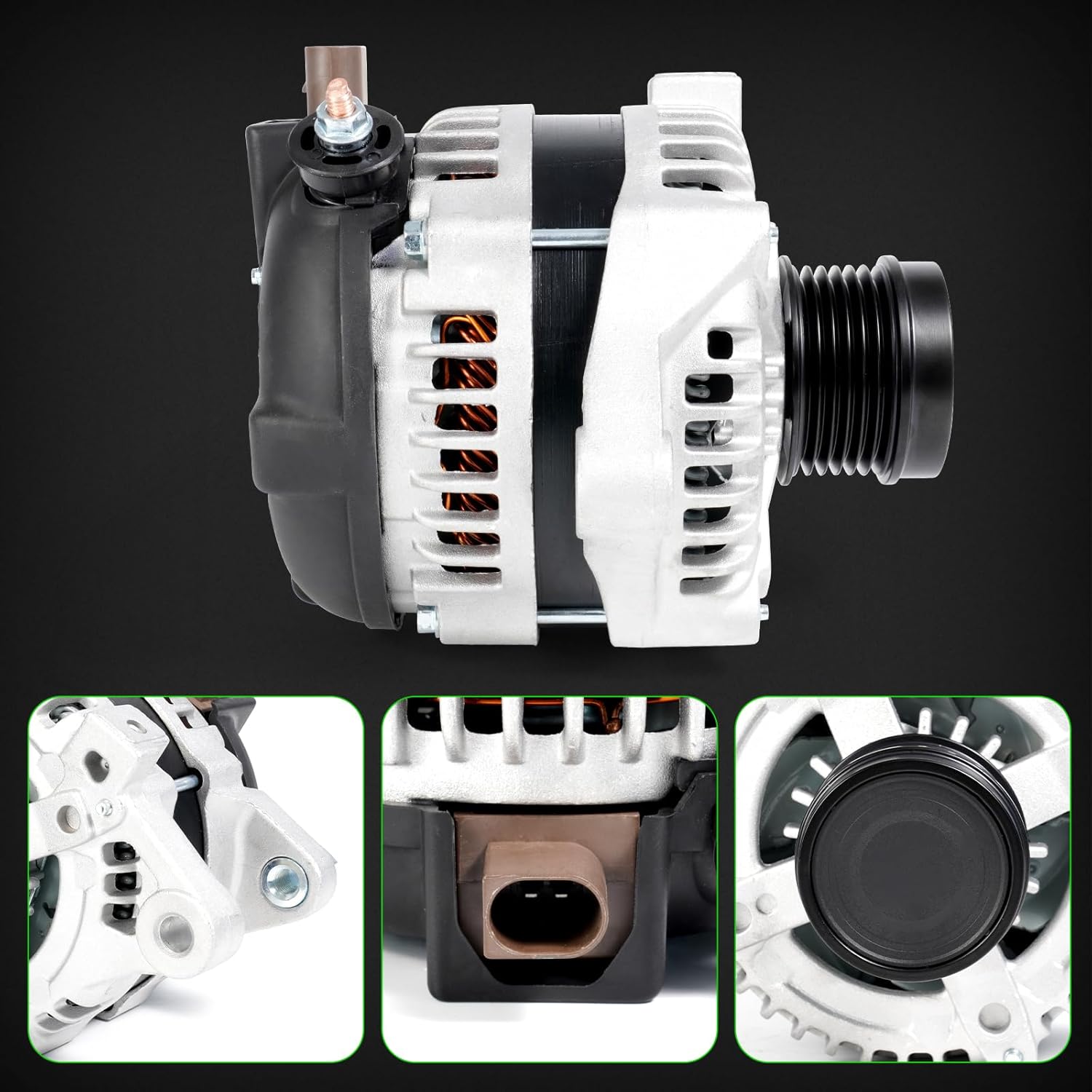 LEAPTREND NEW Alternator 12V 115A Fit for Toyota Corolla 2014-2018 L4 1.8L Replace 27060-0T230 27060-0T240 27060-0T320 1042107020 1042113301 1042113303