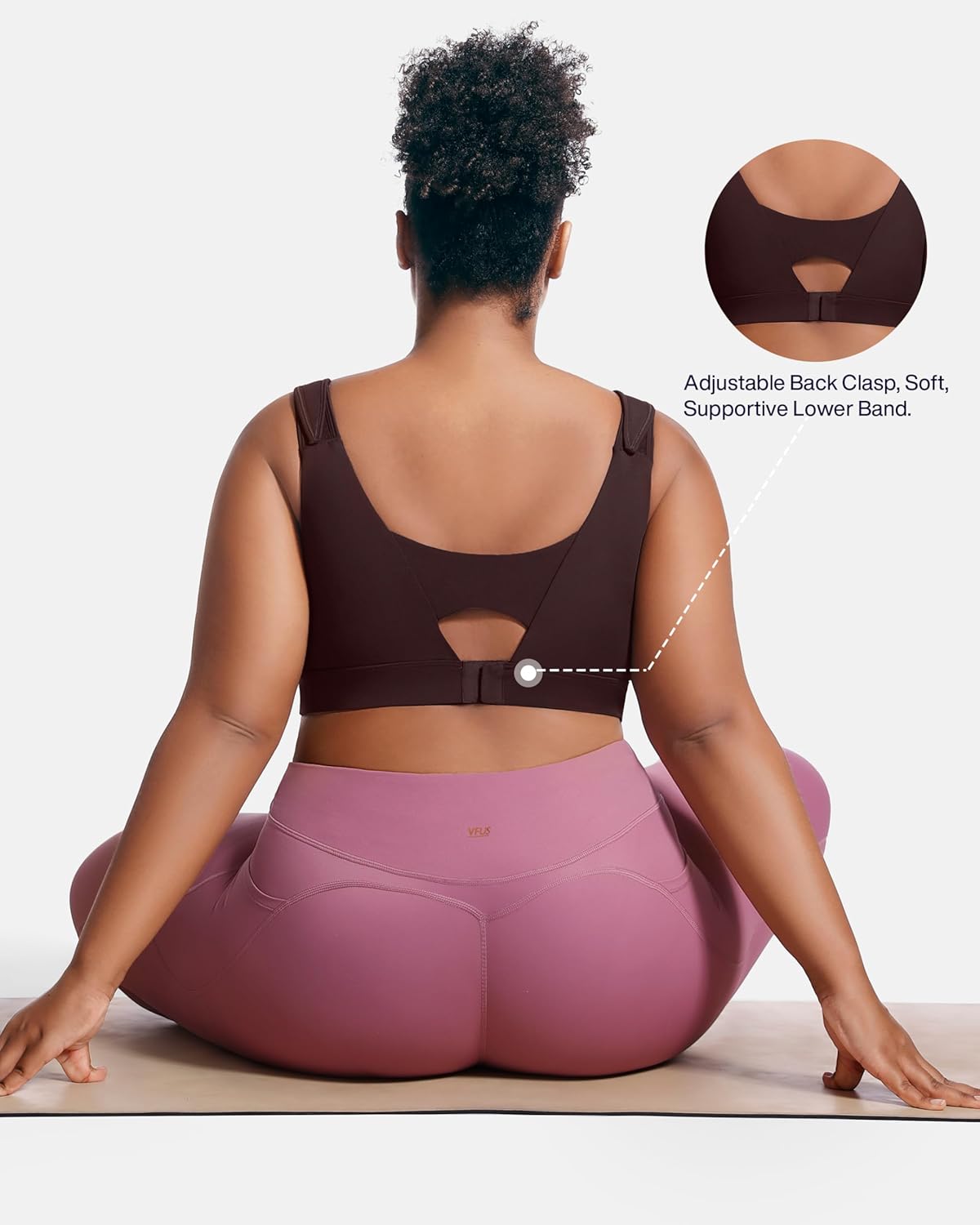 Women's Sports Bra Wirefree Adjustable Medium-High Support Everyday Wear for Large Bust Plus Size with Removable Pads - Image 5