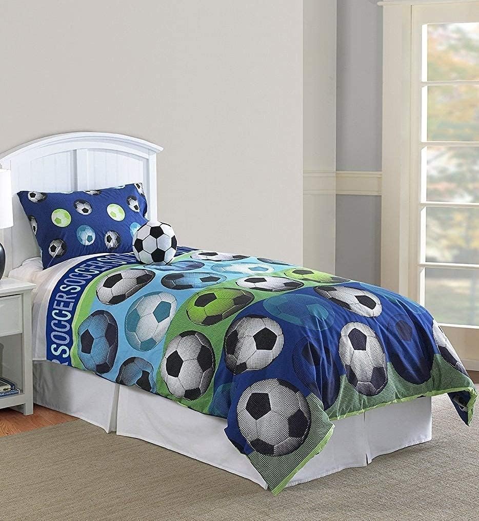 Soccer Comforter Set, Twin, 3 Piece