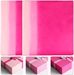 90 Sheets Pink Tissue Paper Bulk,14" x 20",Pink Tissue Paper for Gift Bags,Pink Gift Bag Tissue Paper for Valentine's Day Christmas (Pink)