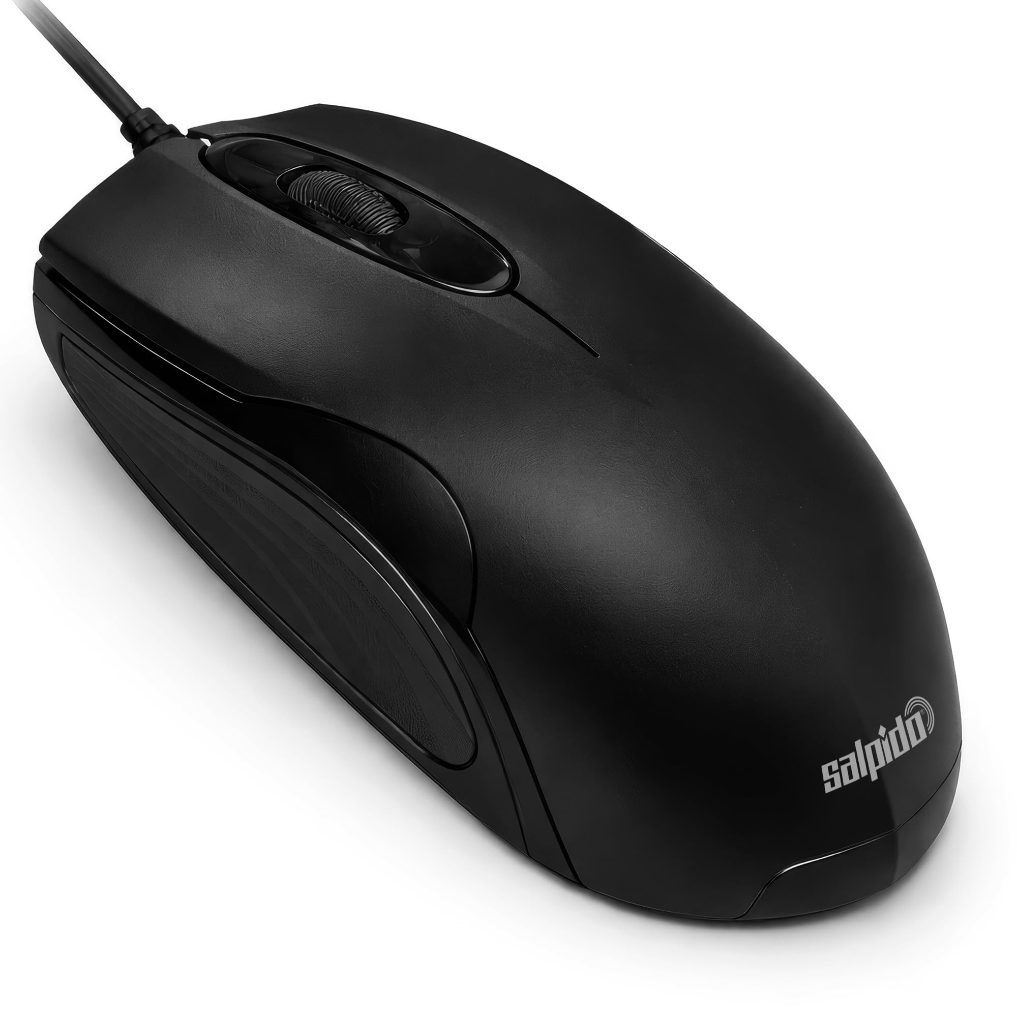 Salpido M35 Wired USB Mouse – Optical-Mechanical Technology, Ergonomic Design, 1200 DPI, 3 Buttons, Plug-and-Play, 1-Year Warranty (Black)