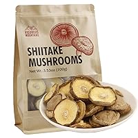Vista 1 de VIGOROUS MOUNTAINS Setas Shiitake secas para cocinar, tapa fina de aroma puro sin tallo, se rehidrata rápidamente, textura suave, hongos secos