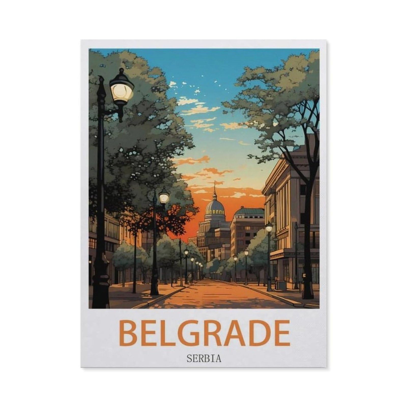 Metal Sign Tin Sign，Belgrade Serbia(20x30cm）