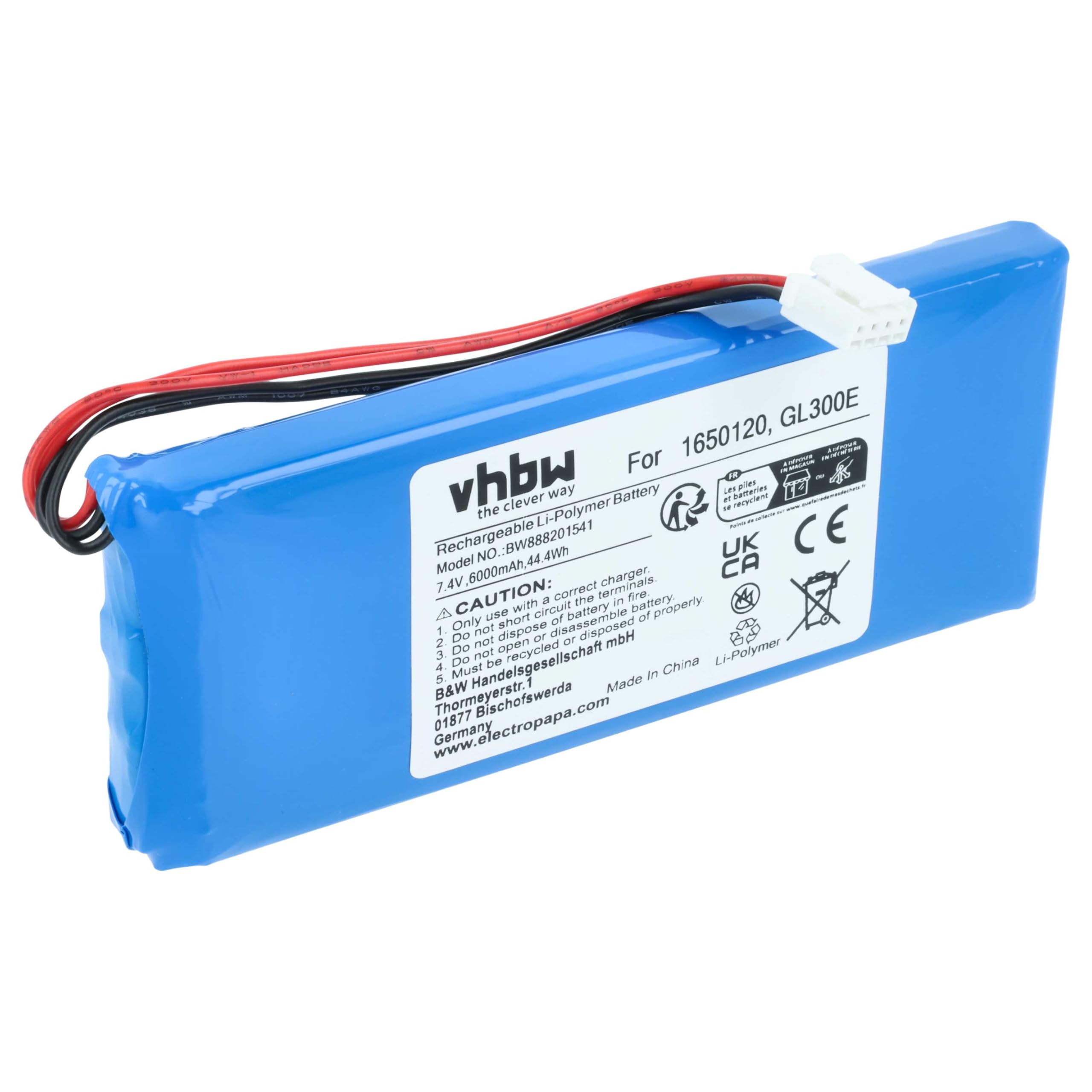 vhbw Battery Replacement for DJI 1650120 for Drone Smart Controller (6000mAh, 7.4 V, Li-polymer)