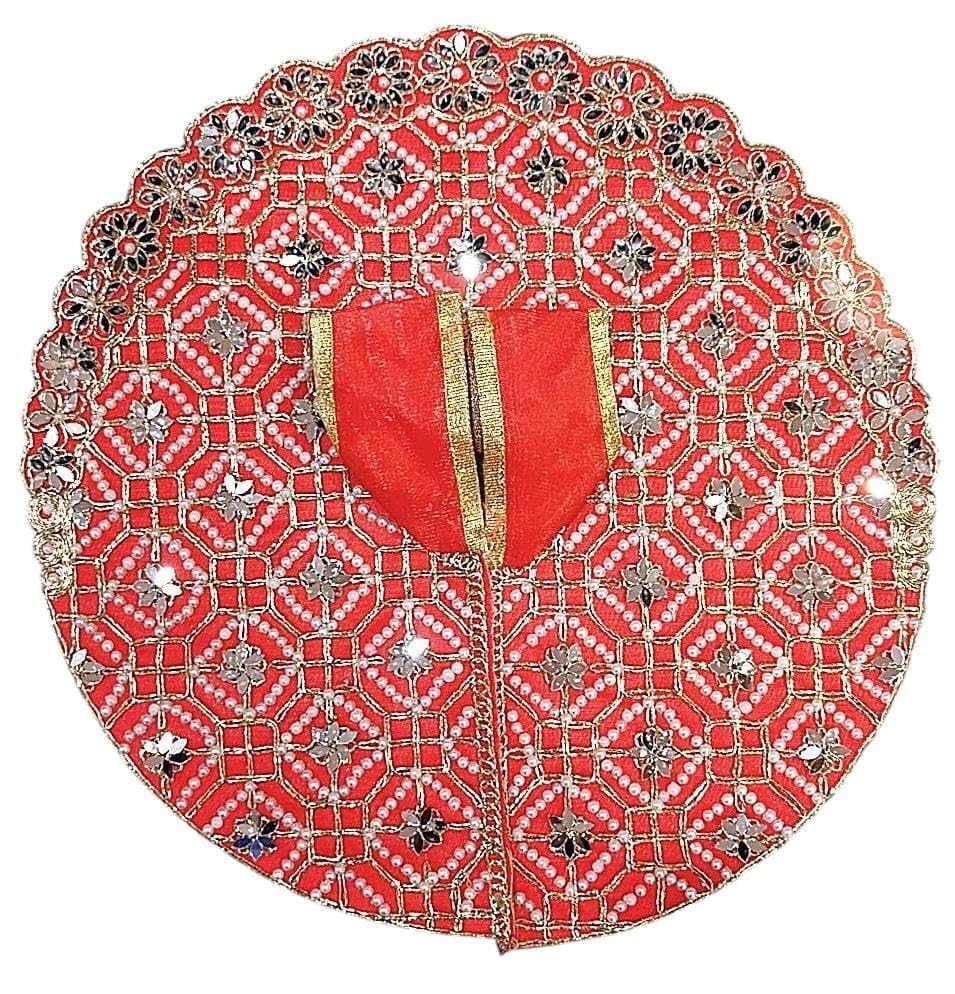 Image of Partish Laddu Gopal Dress Size 6 l Ladoo Gopal Dress l Kanha Ji Dress |Thakur Ji Poshak Size 0 1 2 3 4 5 6 (Red & Yellow)