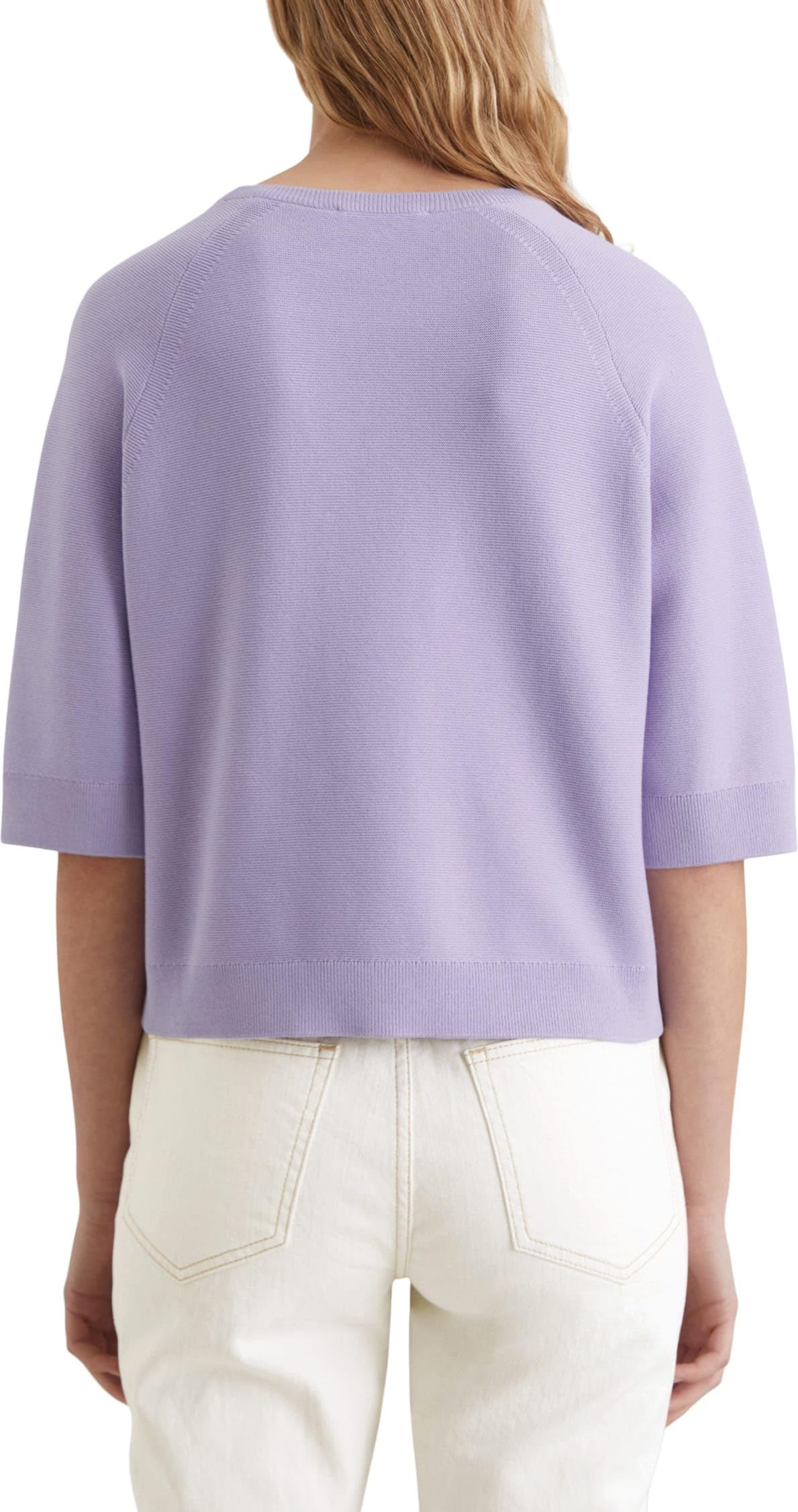 Marc O'Polo Denim Damen Pullover aus Bio-Baumwolle Loose Fit, Lila (Wild Orchid), XL