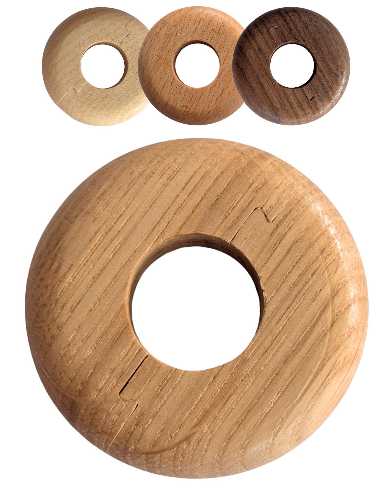 Gedotec Oak Heating Pipe Rosette Made Of Real Wood - Pack Of 2 Radiator Round Rosette Diameter 16 Mm, Painted - Cover For Heating Pipes Round - Radiator Rosette Made Of Solid Wood With Plug-In System