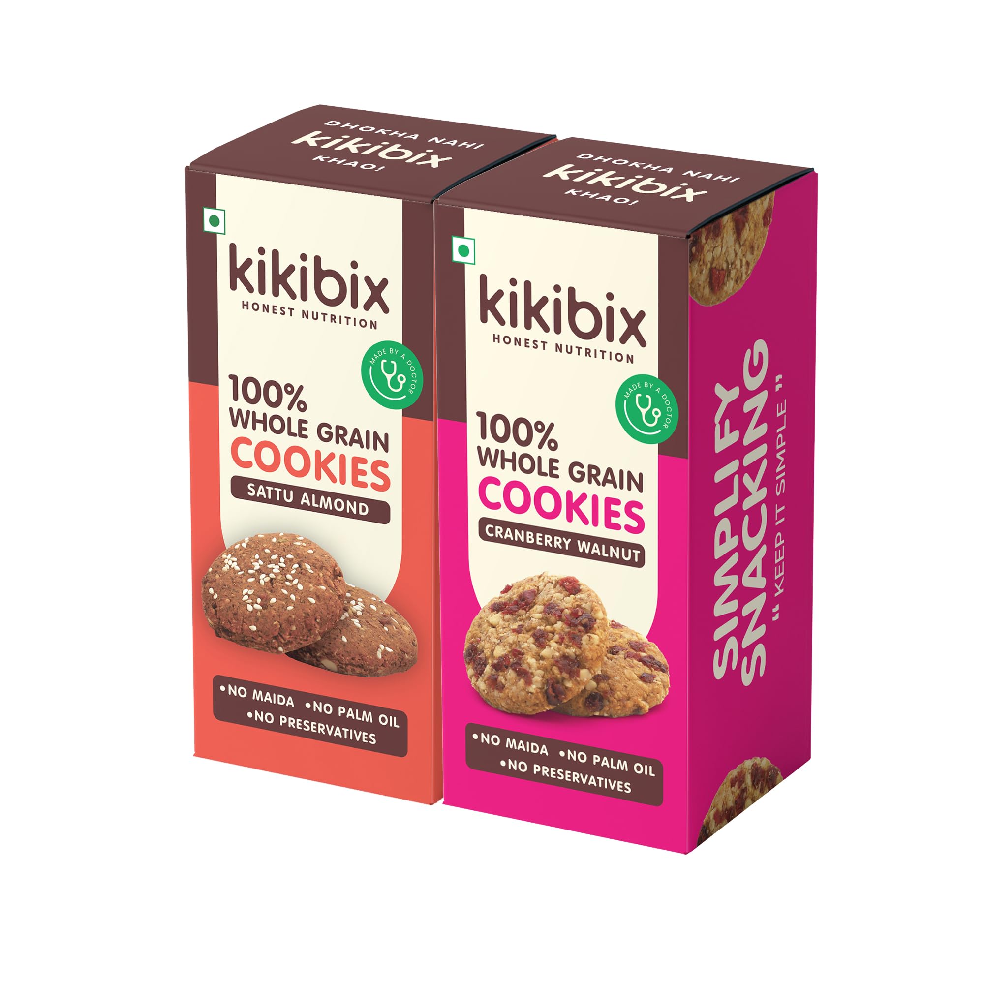 Kikibix Oats & Protein Almond Cookies Combo | Gur Chana, Sattu & Cranberry Walnut | Organic Jaggery | No Maida, No Wheat | High Protein, High Fiber Cookies For Kids & Adults | Tasty & Healthy Snacks | 260 Gms (B09Z2S1GXC) Amazon Price History, Amazon Price Tracker