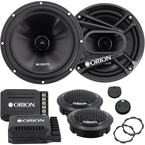 ORION Cobalt Series CB65C 2-Way Car Audio Component System - 6.5” Speakers, Full Range, Enhanced Bass, 280W, 4 Ohms, Easy Installation, 1” Silk Dome Tweeter, External Passive Crossover (Pair)