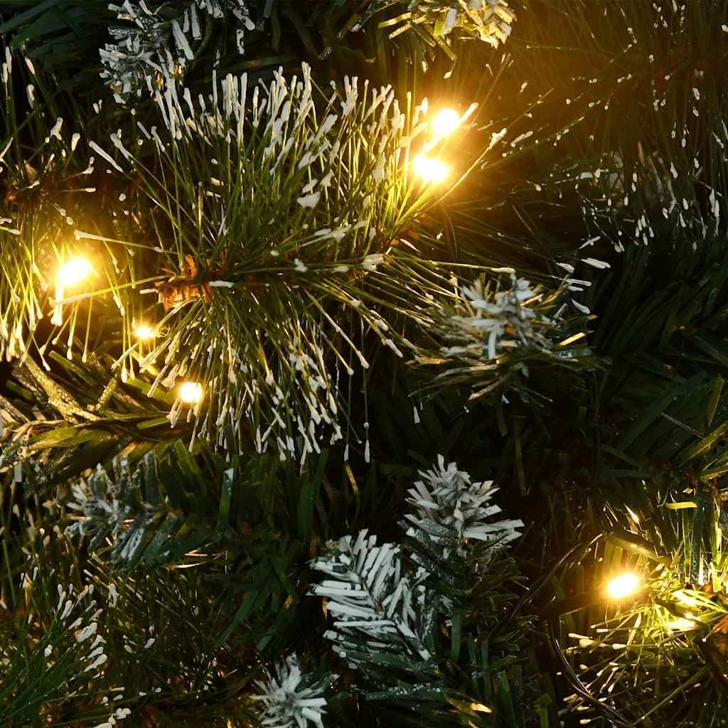 Artificial Christmas Tree with Flocked Snow and LED Lights for Indoor Outdoor Holiday Decoration