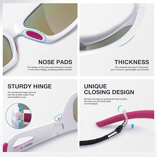 Miniatura 4 de RIVBOS Polarized Sports Sunglasses Driving Sun Glasses Shades for Men Women Tr90 Frame for Cycling Fishing Running RB831