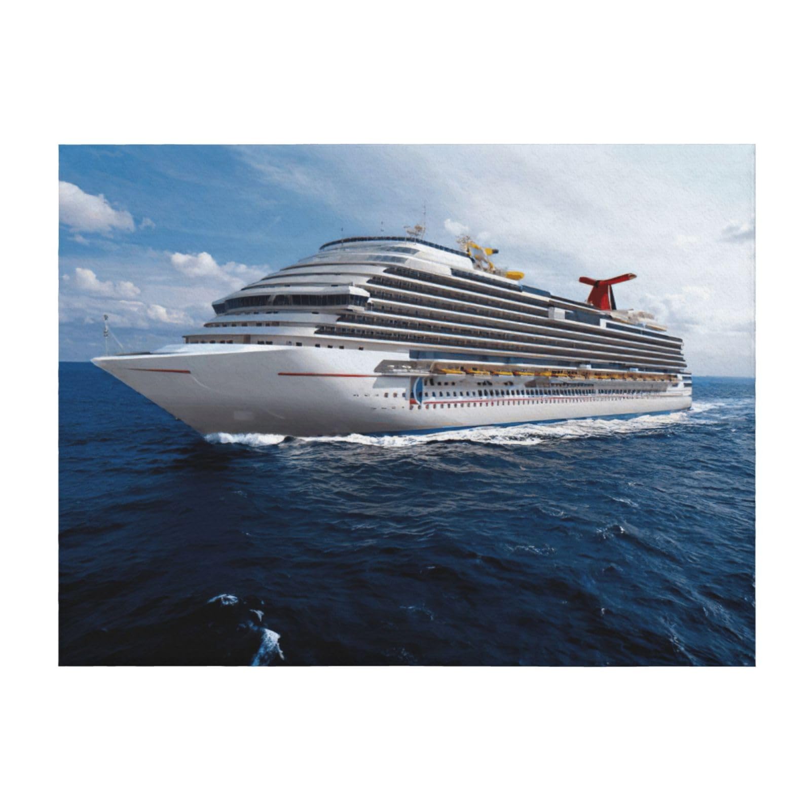 Jejea Black Cruise Ship Print Couch Bed Blanket Lightweight Blanket For Bed, Couch, Chair, Sofa Suitable For All Season