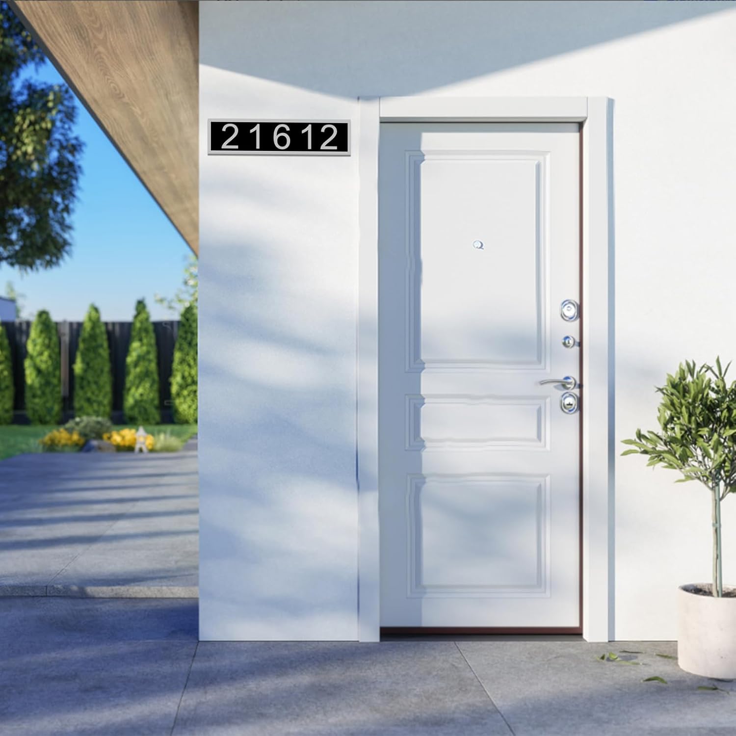 Custom Aluminum Reflective Address Plaque,Personalized Horizontal Address Sign,Used for House, Door, Street or Mailbox Outside