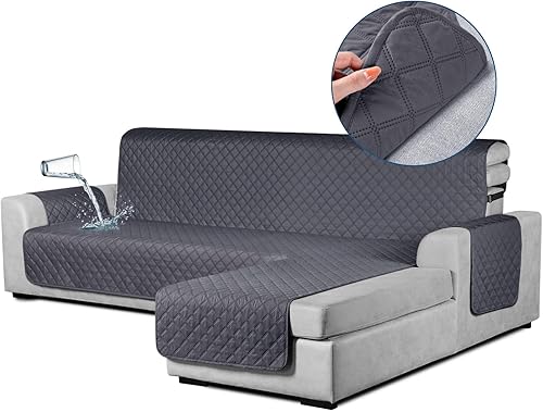 TAOCOCO Funda impermeable en forma de L para sofá seccional, 1 funda reversible para sofá para mascotas con diván para sofá seccional en forma de L