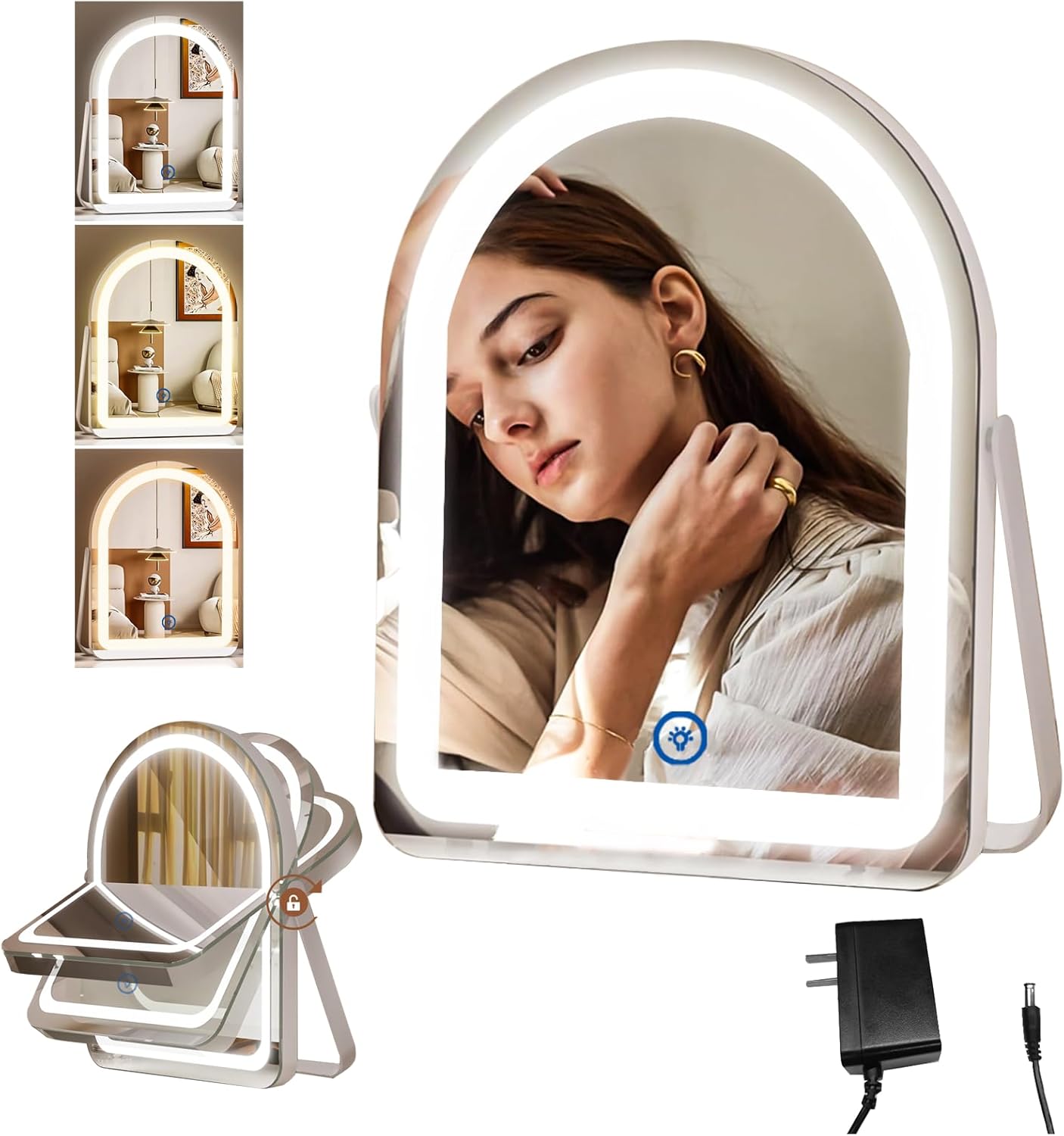 OBAZHA 11"x 14" Vanity Mirror with Lights, Arched LED