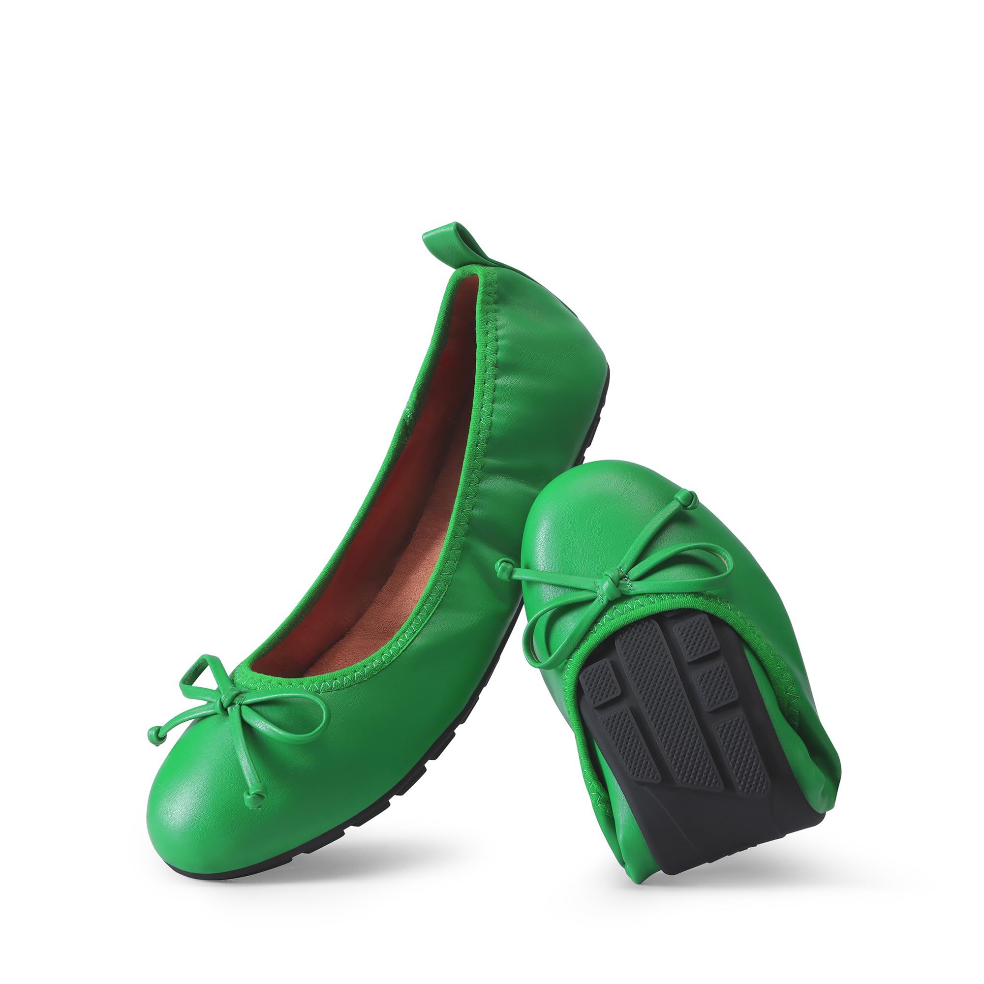 DREAM PAIRS Women's Flats, Foldable Ballet Flats for Women, Bowknot Round Toe Comfort Light Weight Slip-On Dress Shoes