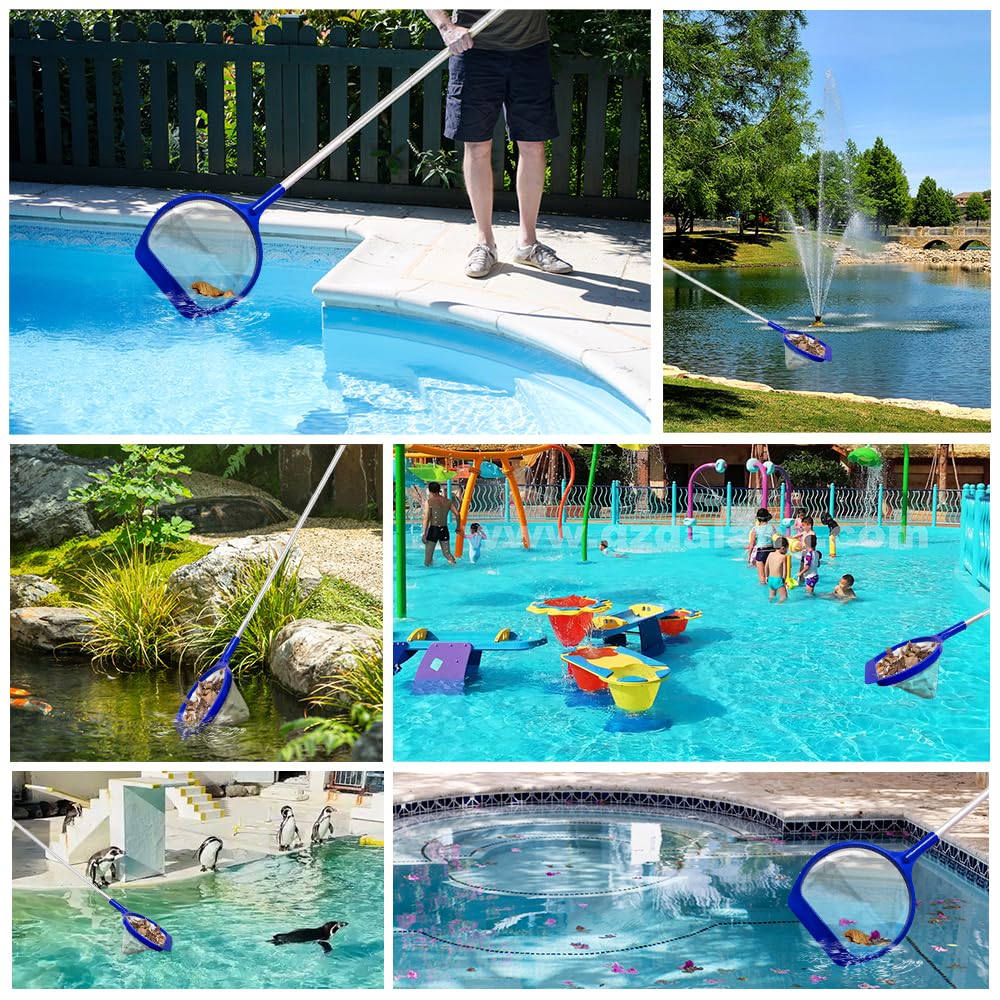 Epuisette Piscine Maille Extra Fine 141cm Filet avec Manche Telescopique