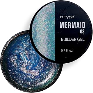 In.Hype Hard Builder Gel for Nail Overlays, Extensions, and Strengthening, Mermaid Chameleon with Sparkling Shimmer #3