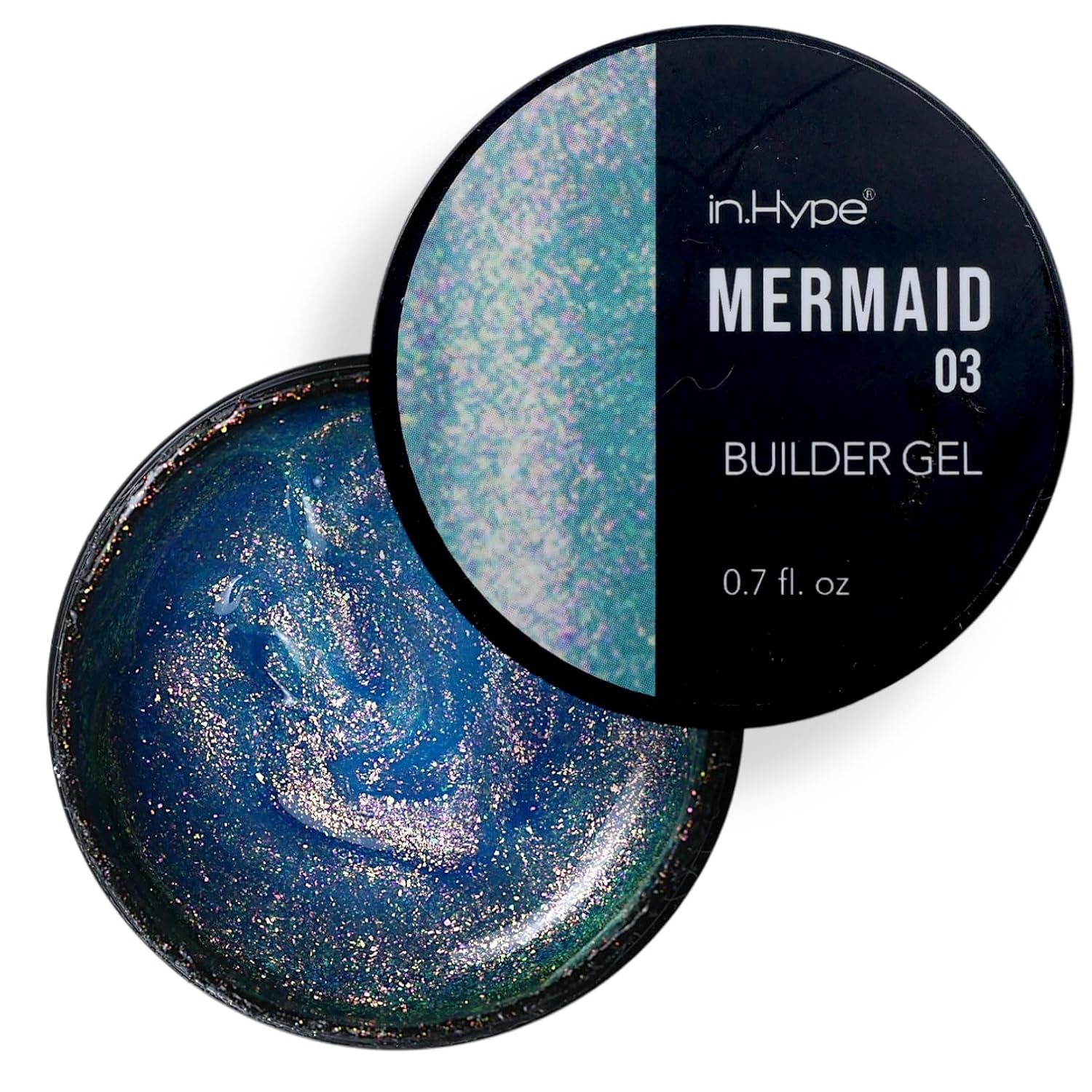 In.Hype Hard Builder Gel for Nail Overlays, Extensions, and Strengthening, Mermaid Chameleon with Sparkling Shimmer #3