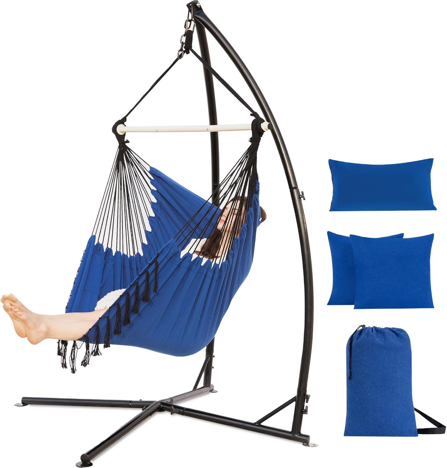 PNAEUT Hammock Chair with Stand Indoor Outdoor, Hanging