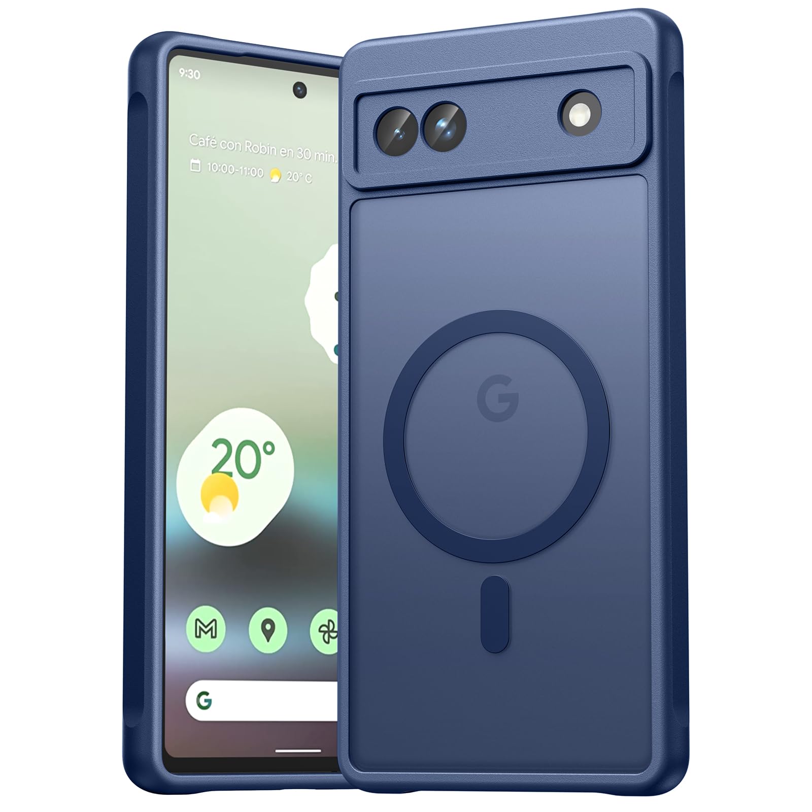 EASDNB für Google Pixel 6A Hülle für Magsafe, Magnetisch Handyhülle für Pixel 6A Case, Kameraschutz Stoßfeste Kratzfeste Durchscheinende Schutzhülle für Google 6A, Blau