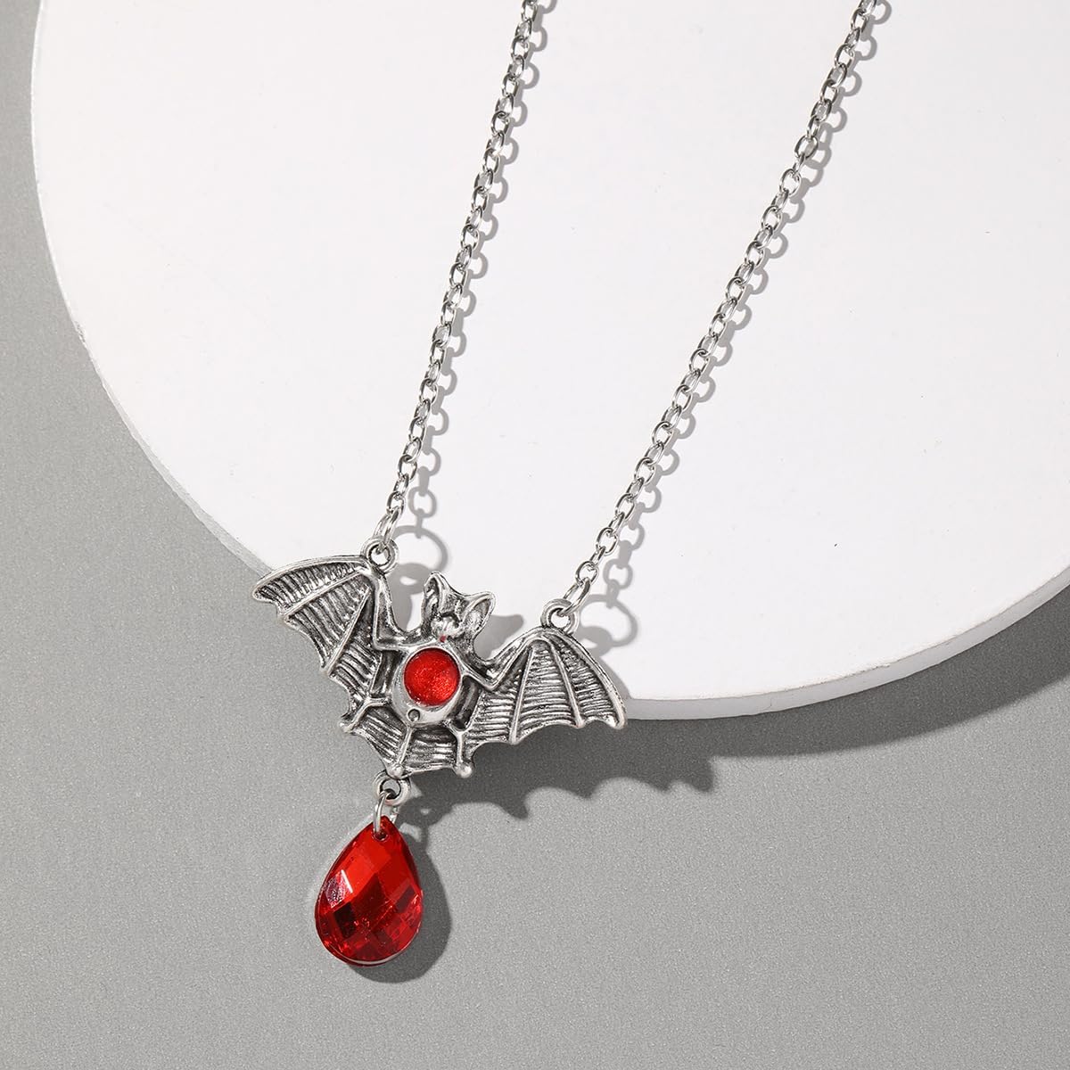 MIFYNN Gothic Vampire Bat Necklace Halloween Crystal Bat Pendant Necklace Vintage Punk Rock Bat Necklace Mystic Witch Jewelry Gift for Women - Image 2