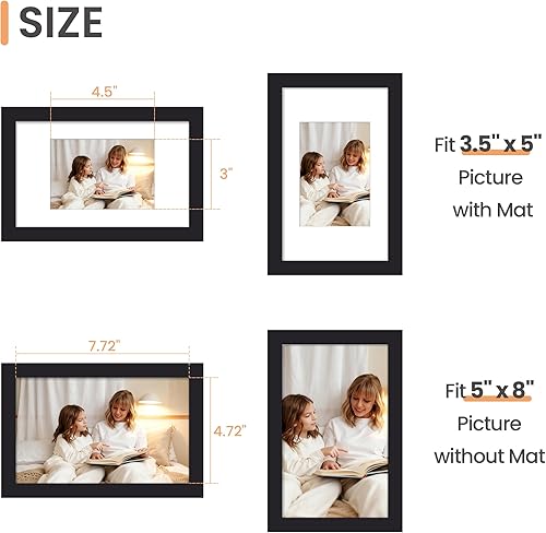 Vista 39 de upsimples - Portarretratos de 8.5 x 11 pulgadas, para fotos de 6 x 8 pulgadas con paspartú o de 8.5 x 11 pulgadas sin paspartú, marcos de fotos