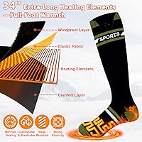 Vista 20 de 8000mAh*2 Heated Socks for Men Women with App Control,Large-Capacity Rechargeable Battery,360°Heating Warming,Electric Winter Socks,Foot Sole