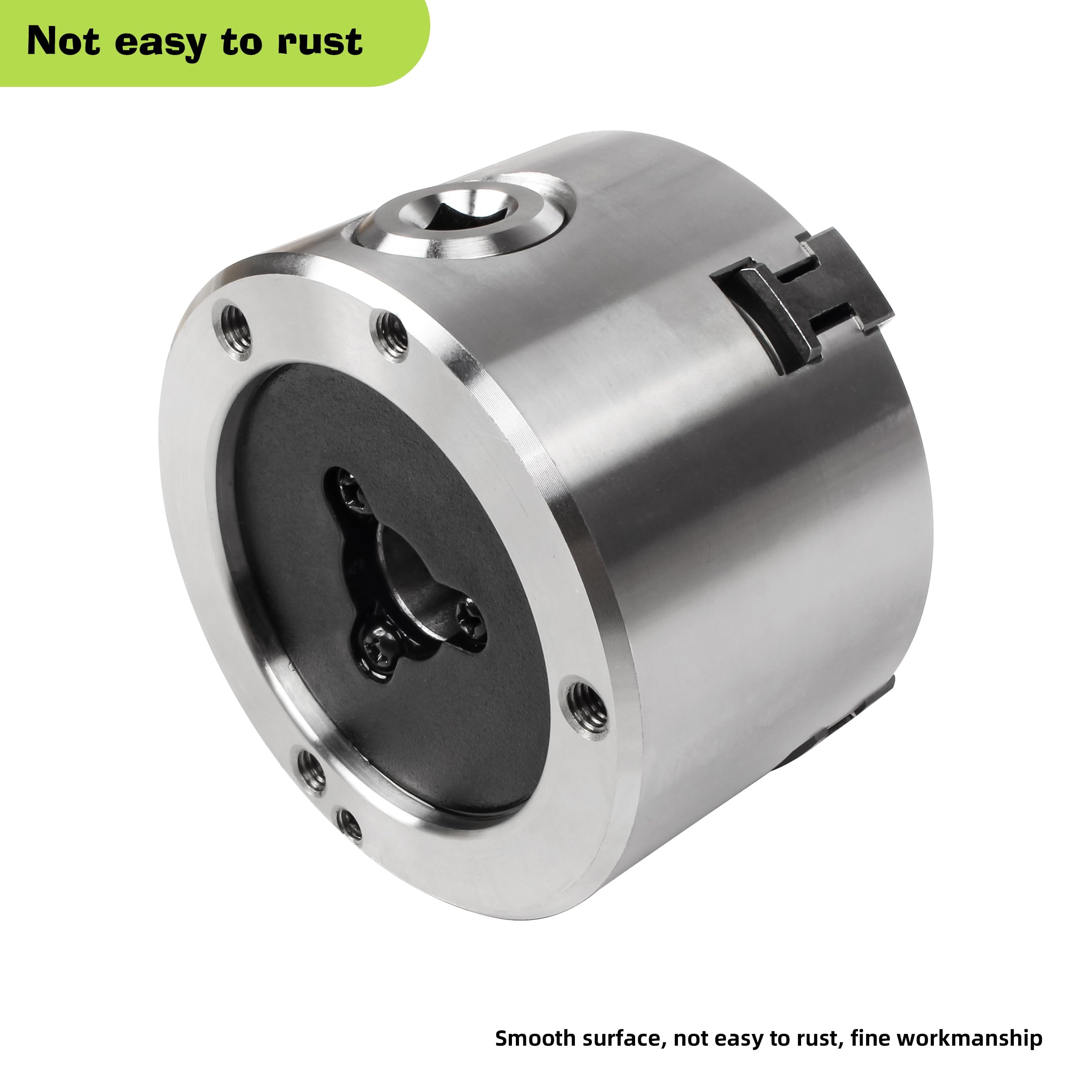 RATTMMOTOR Mandrino autocentrante per tornio K12-80mm a 4 ganasce da 3 pollici 6600R/Min 40N.m 10KN, Centro di lavoro di precisione Mandrino per tornio in metallo per legno Mandrino da 16 mm Foro