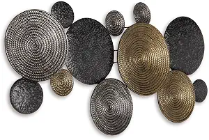 Signature Design by Ashley Emsley Eclectic Metal Wall Decor, 44 x 22 inches, Black, Gray & Brown