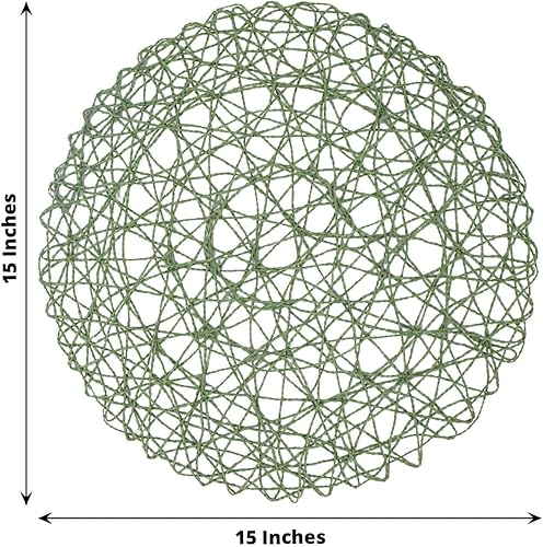 Miniatura 3 de Efavormart - Paquete de 6 manteles individuales redondos de 15 pulgadas, color verde oliva, para bodas, eventos, fiestas de cumpleaños