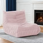 Bean Chaise de sac, Sac de haricot géant Canapé Lazy Beanbag Chaises pour adultes Fireside Bean Bag Couch avec éponge haute densité Sacs de haricots remplis chaise pour appartement salon chambre bureau, rose poussiéreux