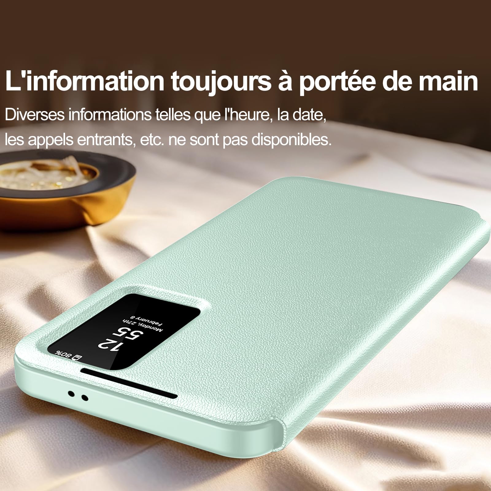 Cover per Samsung Galaxy S25 Smart View con Finestra Intelligente, Custodia a portafoglio effetto pelle con porta carte, supporto pieghevole e protezione antiurto integrale, custodia per Galaxy S25