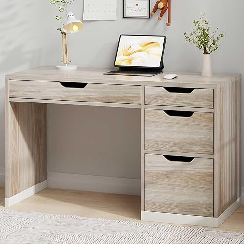 Miniatura 5 de Escritorio pequeño de 48 pulgadas con cajones, escritorio de computadora con archivador de almacenamiento para dormitorio, escritorio de oficina con