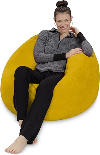Miniatura 30 de Sofa Sack Puf – Felpa, ultrasuave, de espuma viscoelástica, con funda de microgamuza, muebles rellenos de espuma y accesorios rellenos de espuma