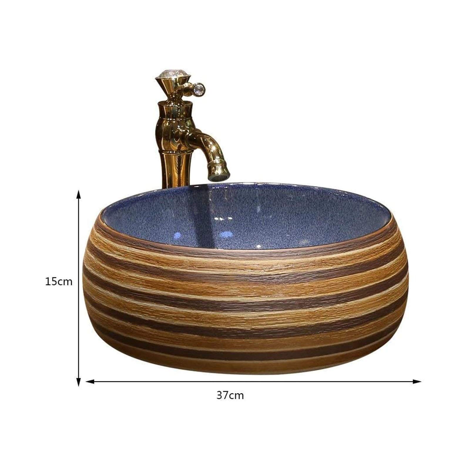 Ceramiczna umywalka umywalka kamień naturalny owalny wpuszczany grawerunek wzór sztuka nad blatem umywalka okrągła ceramiczna umywalka retro umywalka domowa umywalka