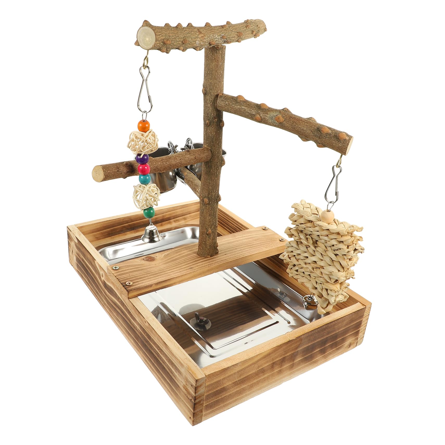 HANABASS Juguetes para Pájaros Perchas de Madera para Loros y Periquitos Accesorios de Juguete para Zona de Jaula para Pájaros